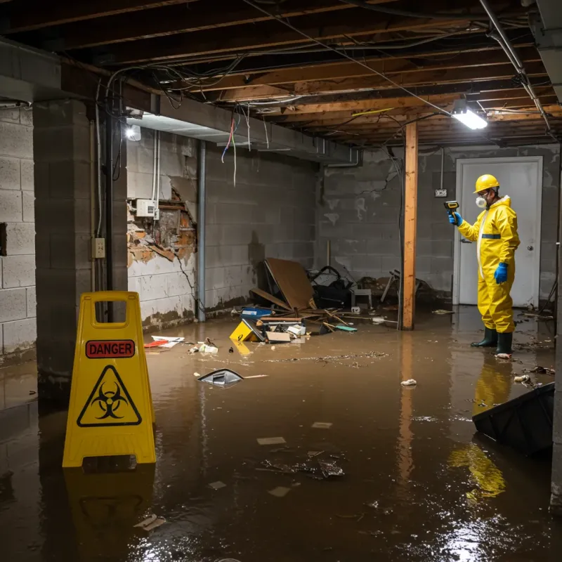 Flooded Basement Electrical Hazard in Prien, LA Property